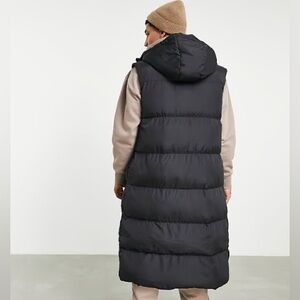 ASOS DESIGN Puffer Longline Vest In Black Men’s Size M